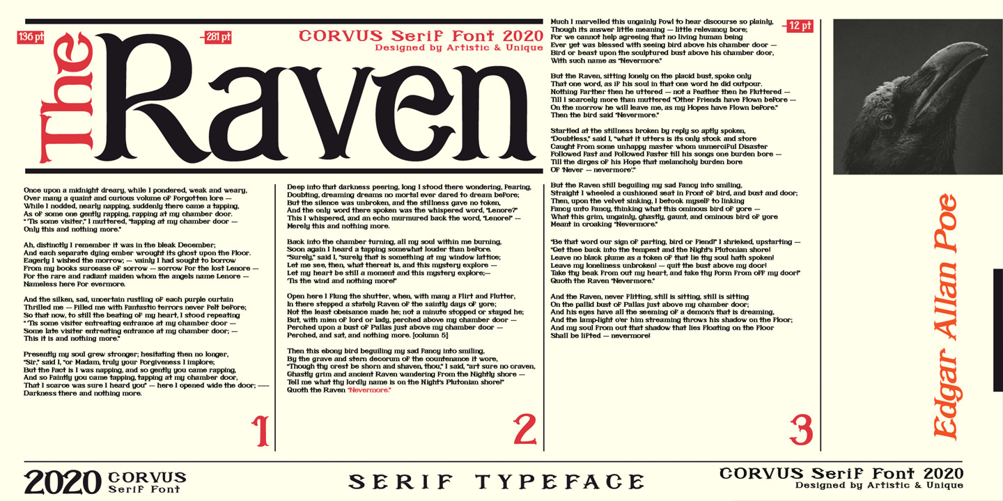 Пример шрифта Corvus Bold Condensed
